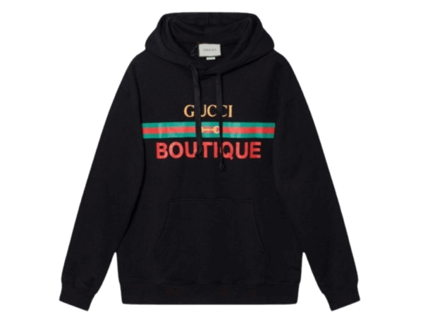 HOODIE GUCCI BOUTIQUE LOGO BLACK