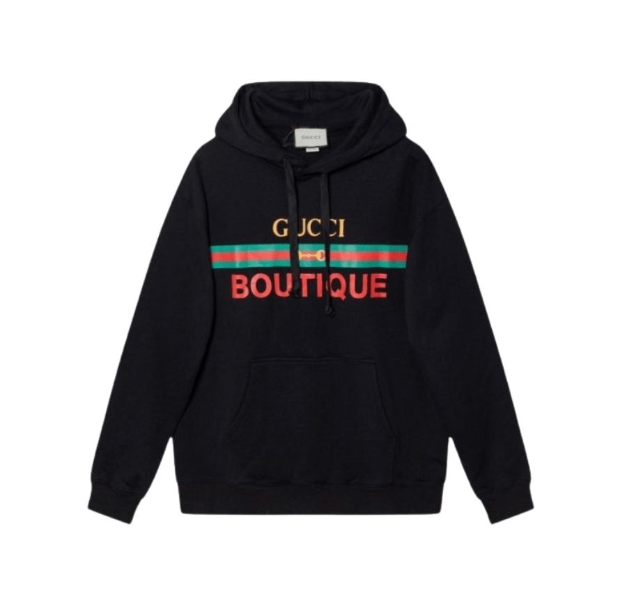 HOODIE GUCCI BOUTIQUE LOGO BLACK