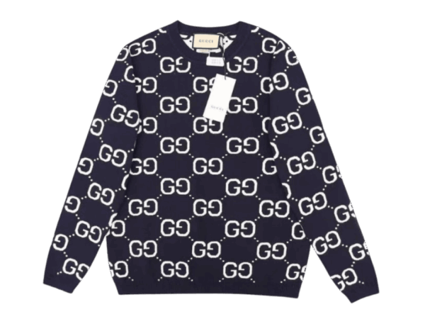 HOODIE GUCCI SWEATER KNIT NAVY