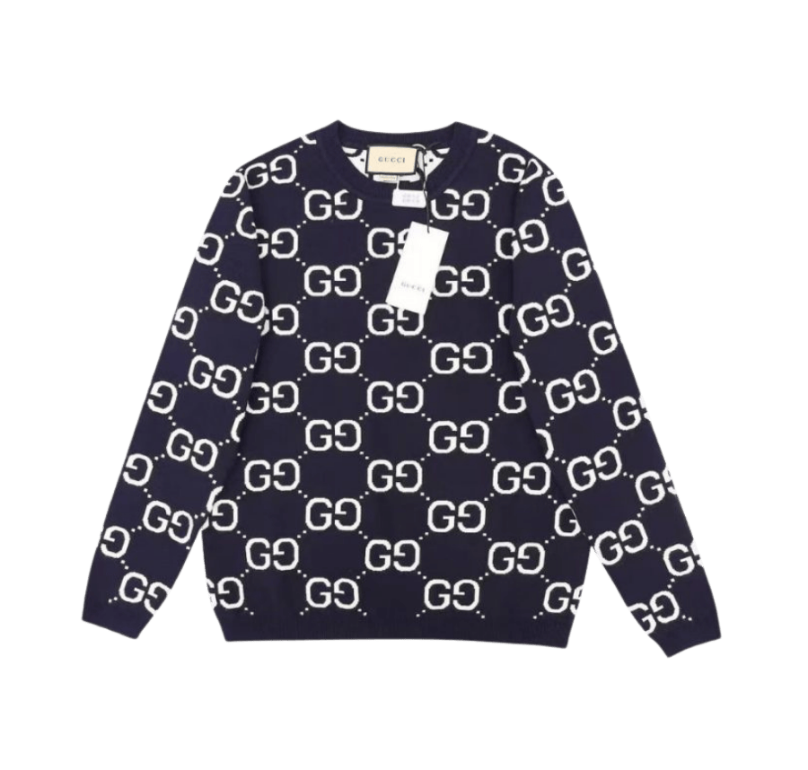 HOODIE GUCCI SWEATER KNIT NAVY