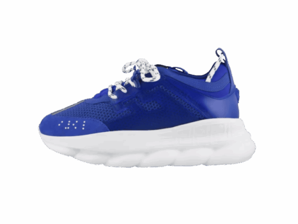 VERSACE – CHAIN REACTION BLUE MESH RUBBER SUEDE