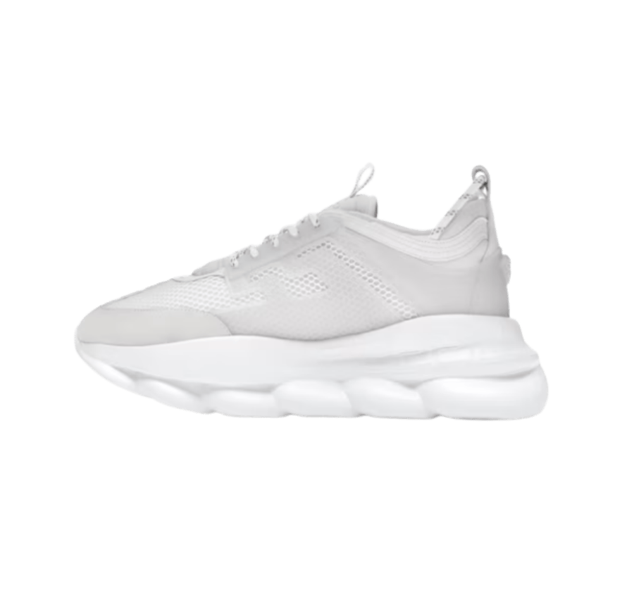 VERSACE – CHAIN REACTION WHITE MESH RUBBER SUEDE