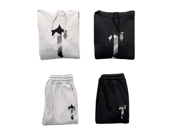 T WORD BLACK AND GREY SUIT