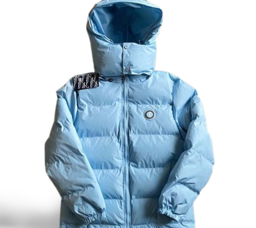 DETACHABLE HOODED PUFFER-ICE BLUE