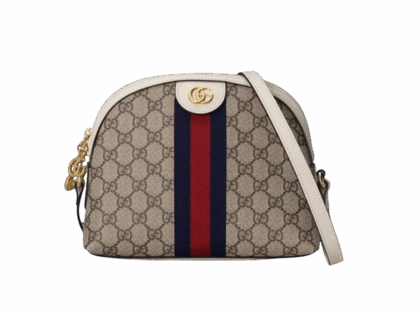 BORSA SPALLA DONNA OPHIDIA GG SUPREME PICCOLA BEIGE ED EBANO