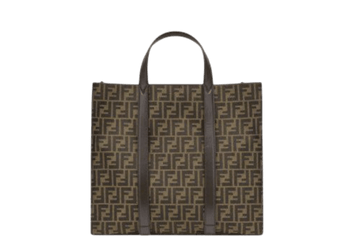 BORSA TOTE FF JACQUARD MARRONE