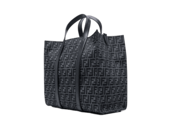 BORSA TOTE FF JACQUARD NERO GRIGIO