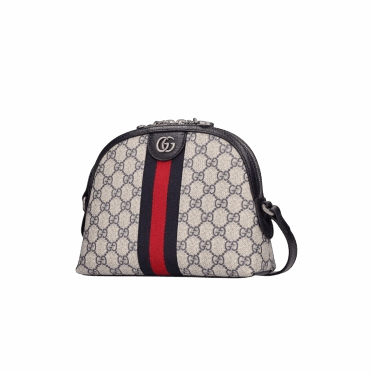 BORSA SPALLA DONNA OPHIDIA GG SUPREME PICCOLA BLU E BEIGE