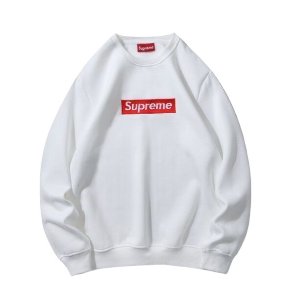 FELPA SUPREME SWEATSHIRT BOX LOGO WHITE