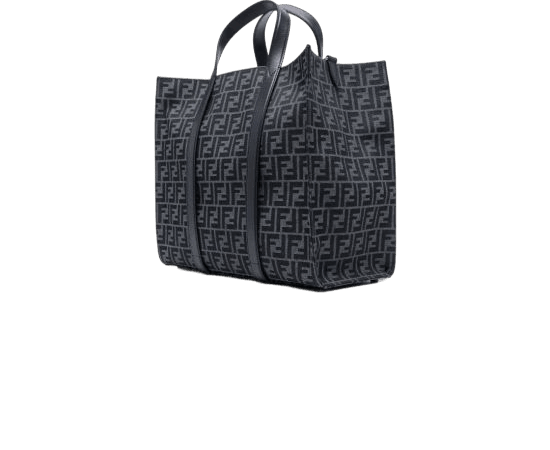 BORSA TOTE FF JACQUARD NERO GRIGIO