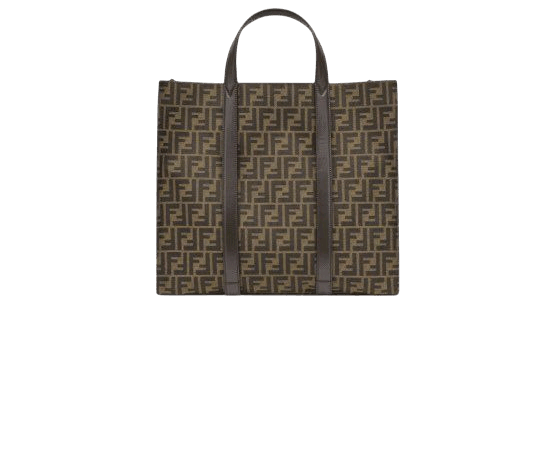 BORSA TOTE FF JACQUARD MARRONE