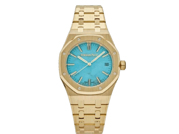 AP Royal Oak Selfwinding 15550BA.OO.1356BA.01 Yellow Gold Blue Turquoise Dial