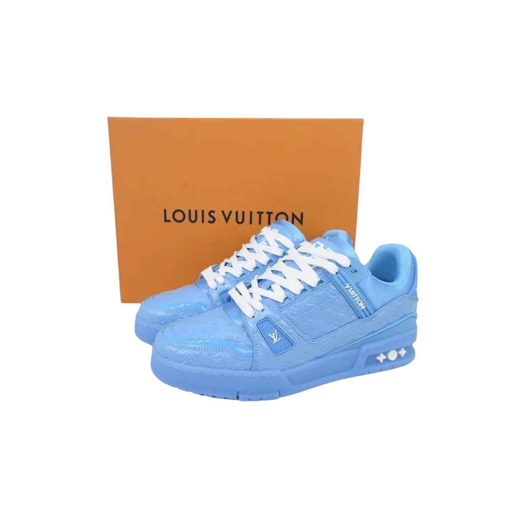 TRAINER LV BLUE LYCHEE PATENT LEATHER