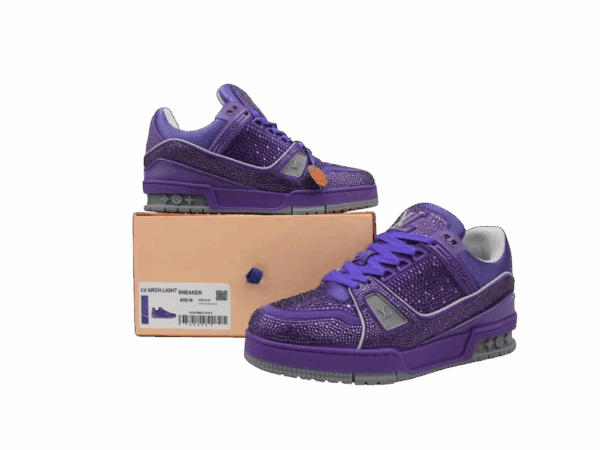 TRAINER LV PURPLE SWAROVSKI CRYSTALS