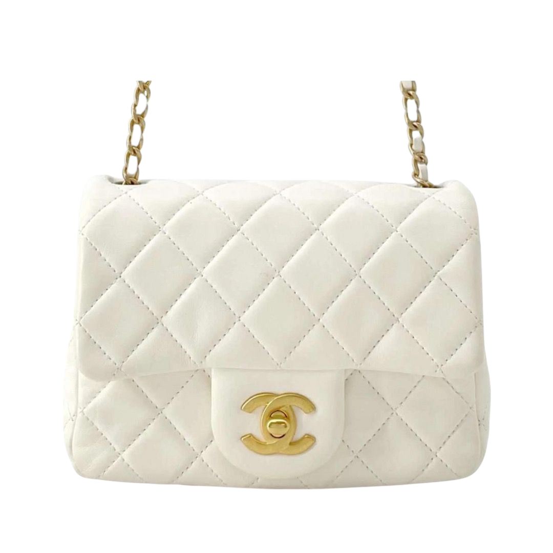 MINI BORSA - CHANEL MV AGNELLO BIANCO