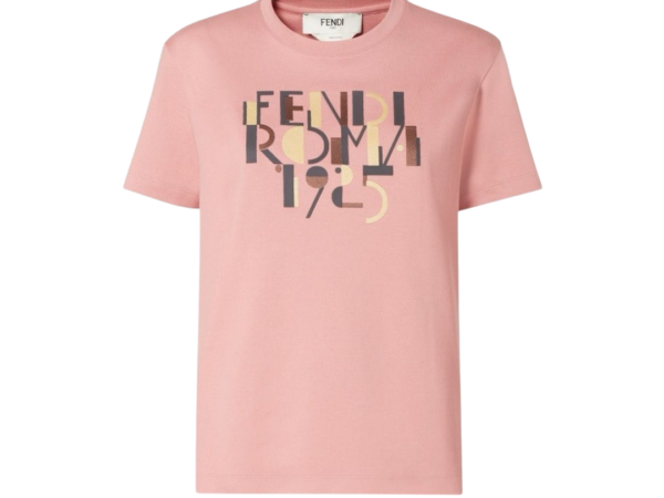 T-SHIRT - FENDI IN COTONE ROSA