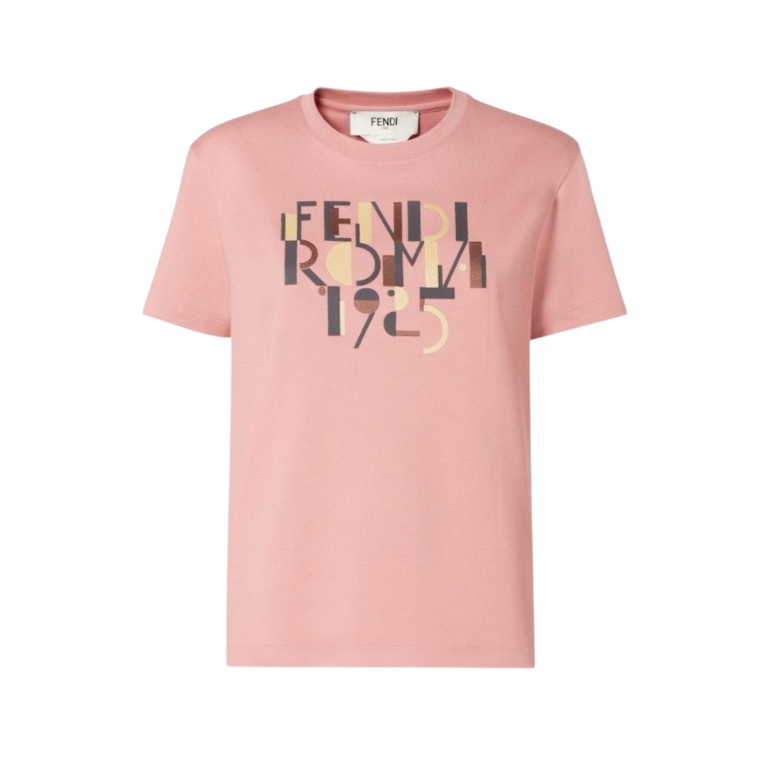T-SHIRT - FENDI IN COTONE ROSA