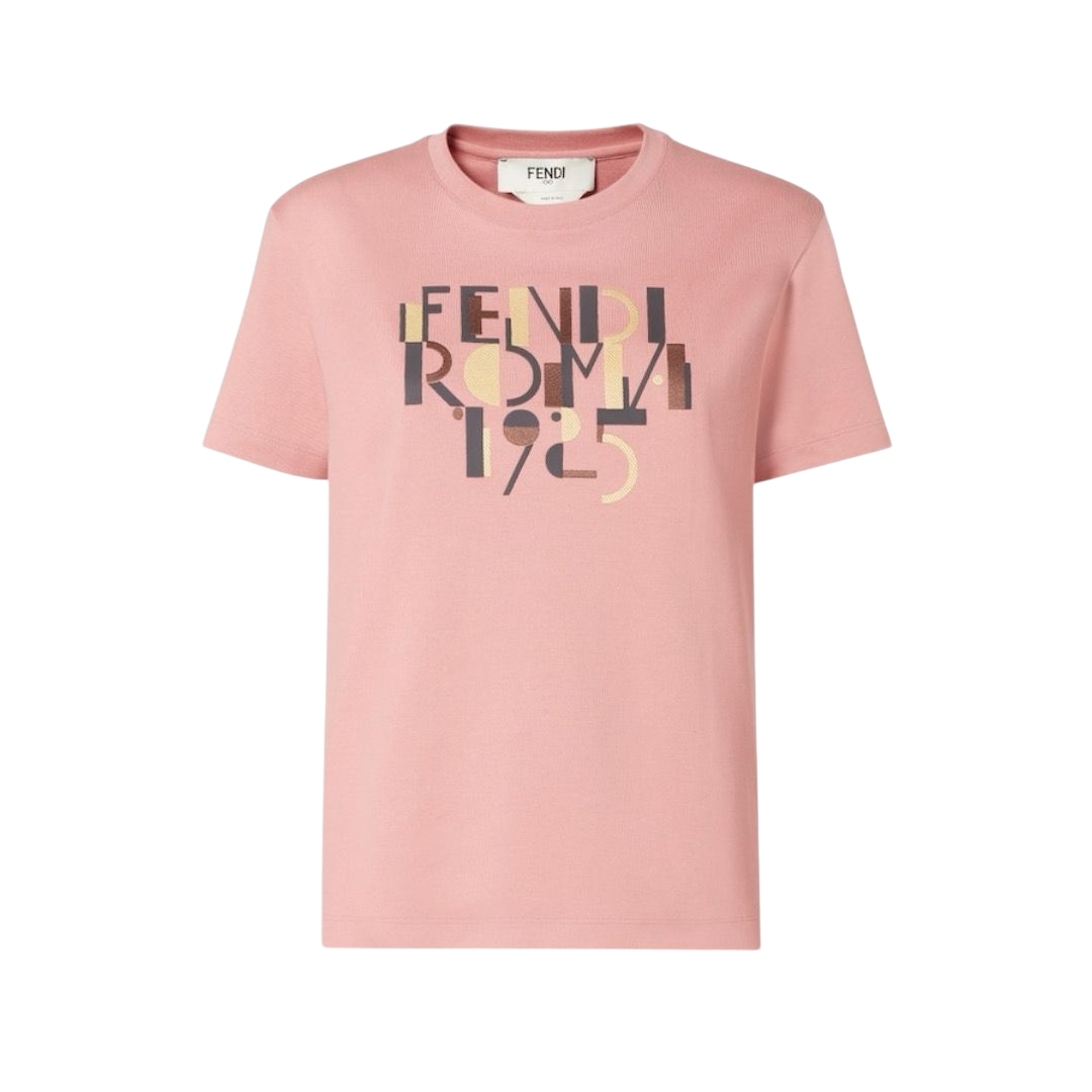 T-SHIRT - FENDI IN COTONE ROSA
