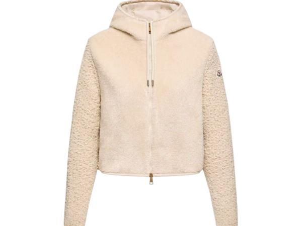 FELPA - MONCLER TEDDY CON CAPPUCCIO E ZIP