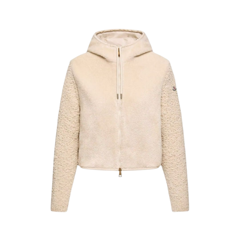 FELPA - MONCLER TEDDY CON CAPPUCCIO E ZIP