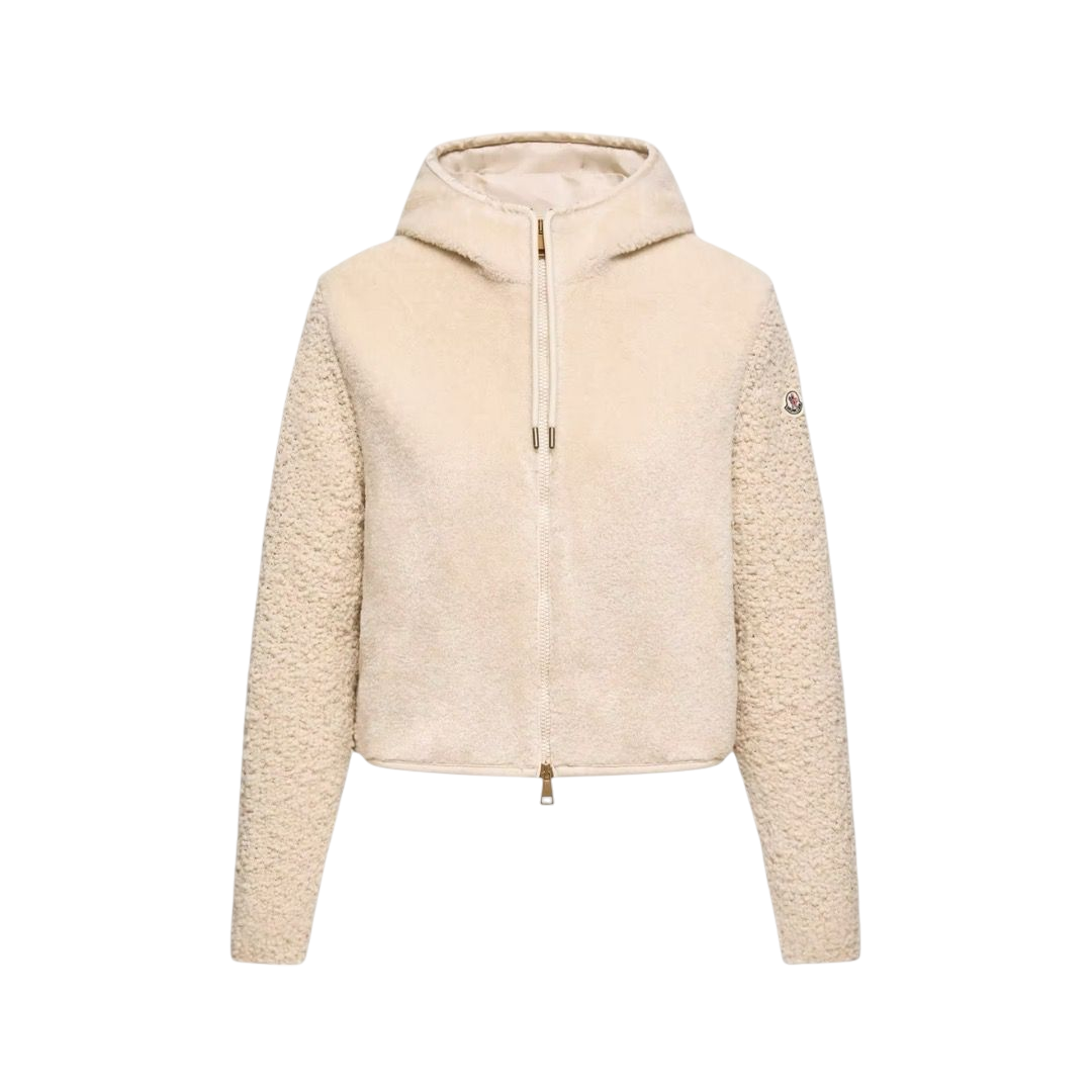 FELPA - MONCLER TEDDY CON CAPPUCCIO E ZIP