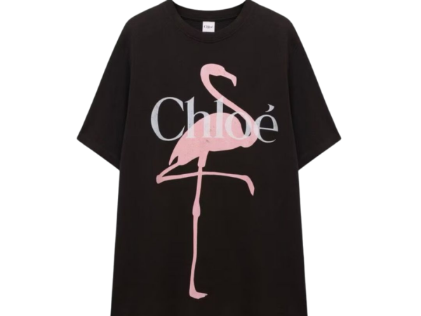 T-SHIRT - CHLOÈ AMPIA CON LOGO ROSA