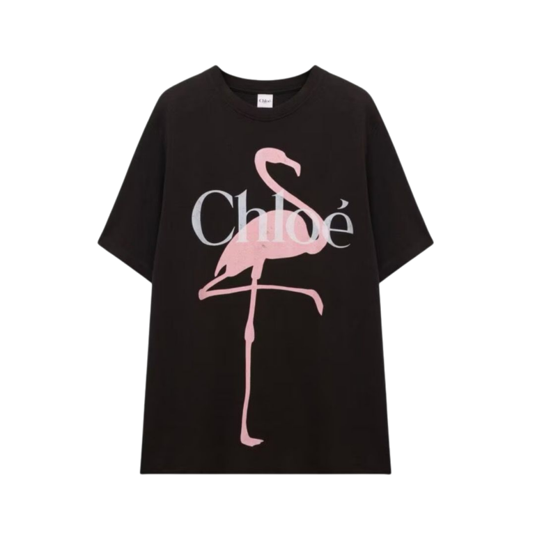 T-SHIRT - CHLOÈ AMPIA CON LOGO ROSA