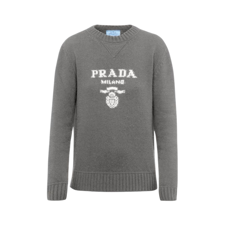 CARDIGAN - PRADA IN LANA CASHMERE CON LOGO