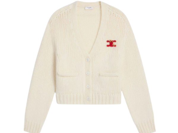 CARDIGAN - CELINE CASHMERE E SETA BEIGE