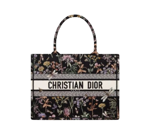 BORSA - DIOR BOOK TOTE NERA CON RICAMO