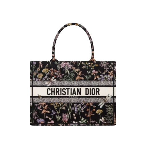 BORSA - DIOR BOOK TOTE NERA CON RICAMO