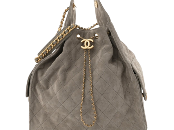 BORSA - CHANEL SCAMOSCIATO TRAPUNTATO MEDIO 25 GRIGIO