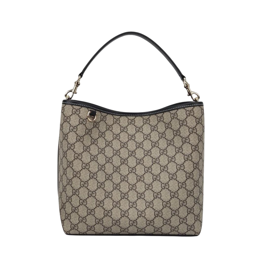 BORSA - GUCCI SECCHIELLO MONOGRAM EMBLEM BEIGE