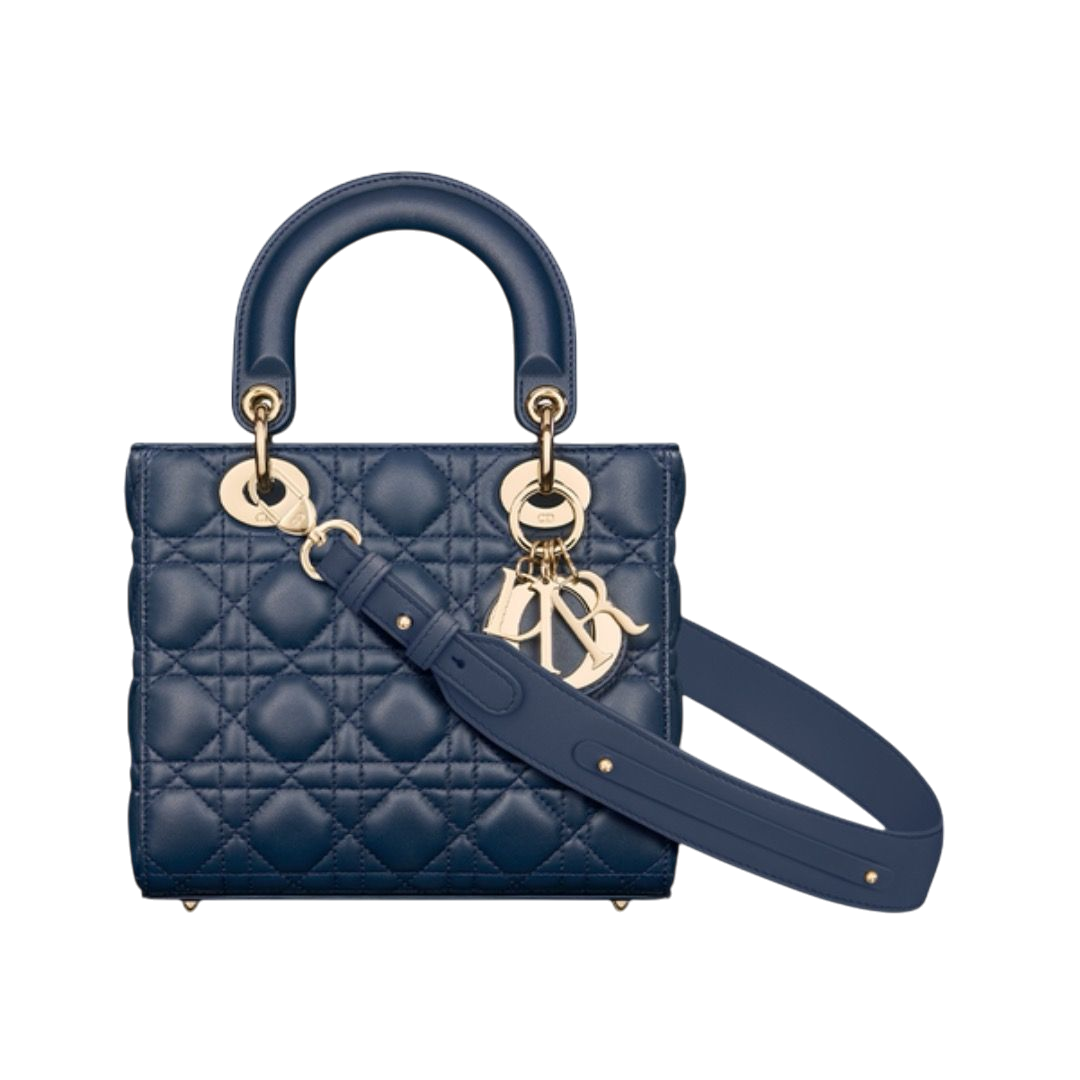BORSA - DIOR LAMBSKIN CANNETÈ COLOR OCEANO PROFONDO