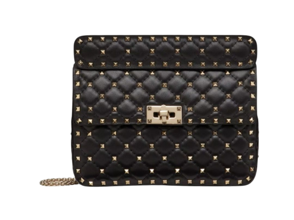 BORSA VALENTINO MEDIUM SPIKE IN NAPPA BLACK