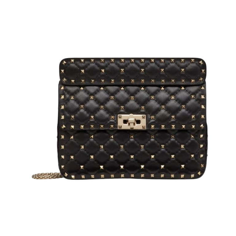 BORSA VALENTINO MEDIUM SPIKE IN NAPPA BLACK