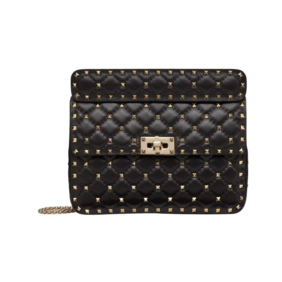 BORSA VALENTINO MEDIUM SPIKE IN NAPPA BLACK