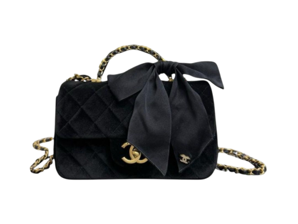 BORSA - CHANEL MANICO SUPERIORE FIOCCO IN VELLUTO E SETA