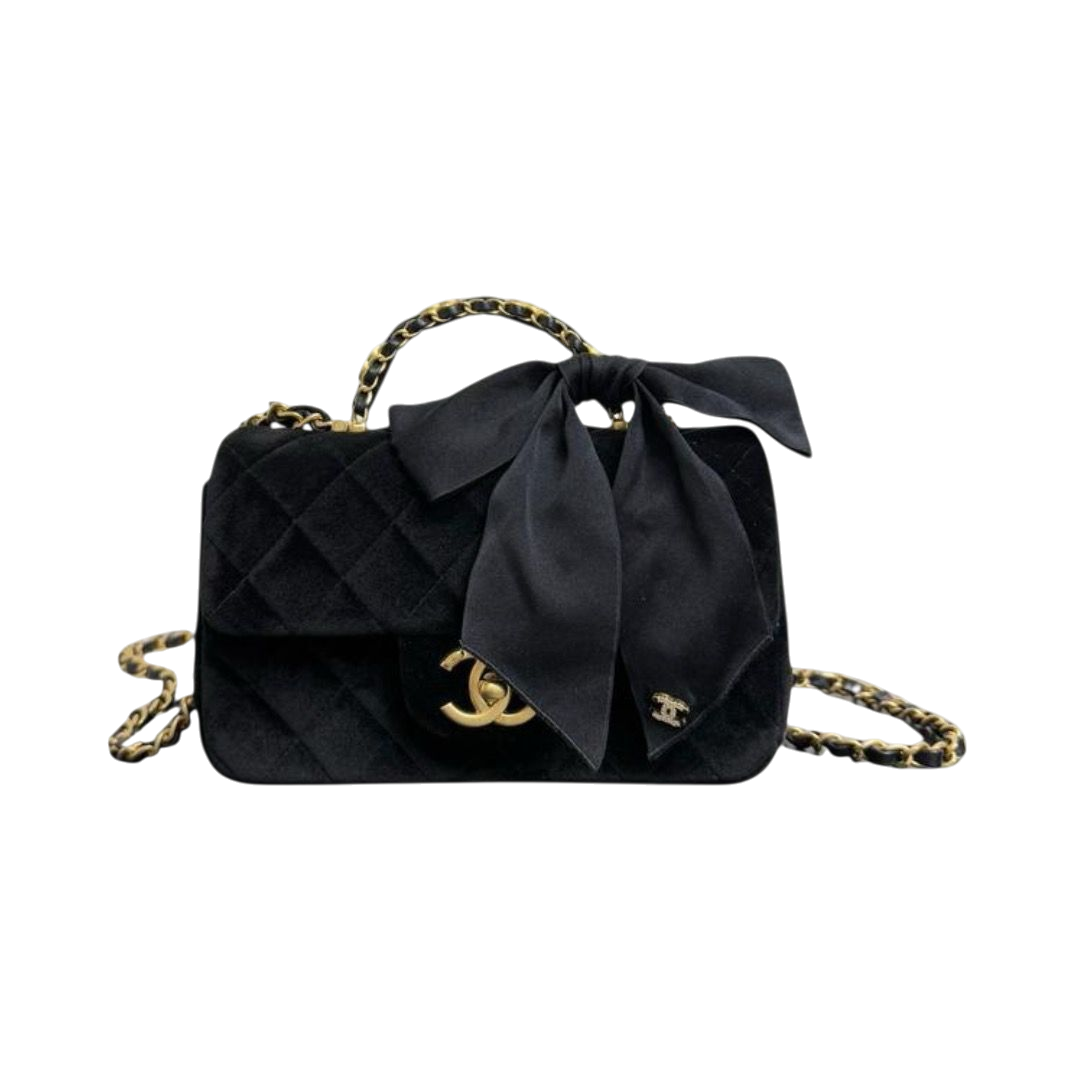 BORSA - CHANEL MANICO SUPERIORE FIOCCO IN VELLUTO E SETA