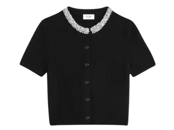 T-SHIRT - CELINE IN CASHMERE NERO