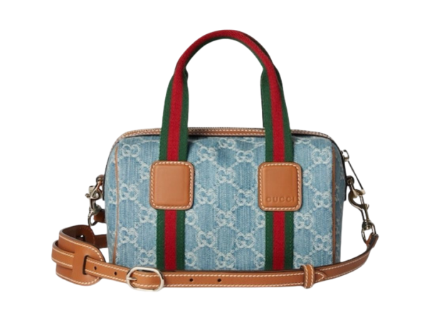 BORSA - GUCCI MINI IN DENIM BLU E BIANCO