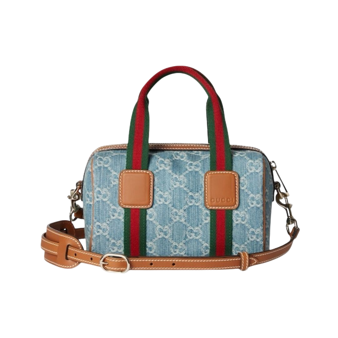 BORSA - GUCCI MINI IN DENIM BLU E BIANCO
