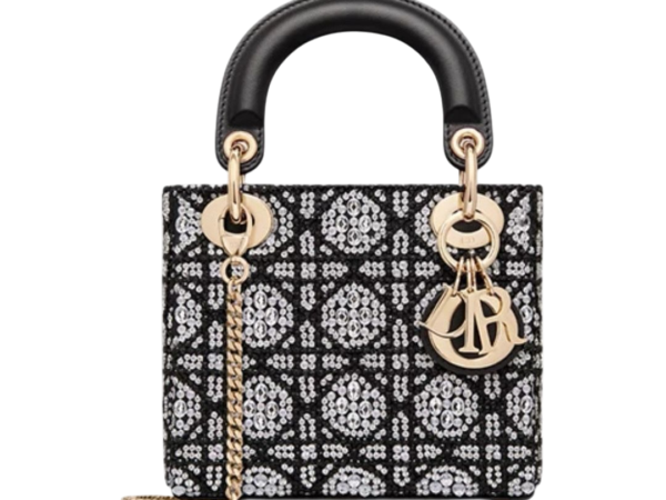 BORSA - DIOR CANNAGE CON PERLINE NERE E STRASS