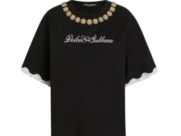 T-SHIRT - DOLCE & GABBANA IN JERSEY CON RICAMO GIOIELLO