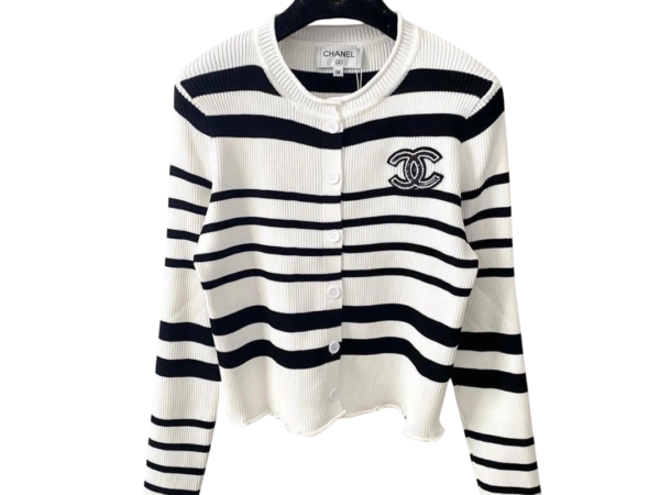 MAGLIA - CHANEL A RIGHE NERO/BIANCO