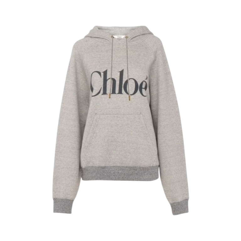 FELPA - CHLOÈ CON CAPPUCCIO E LOGO OVERSIZE