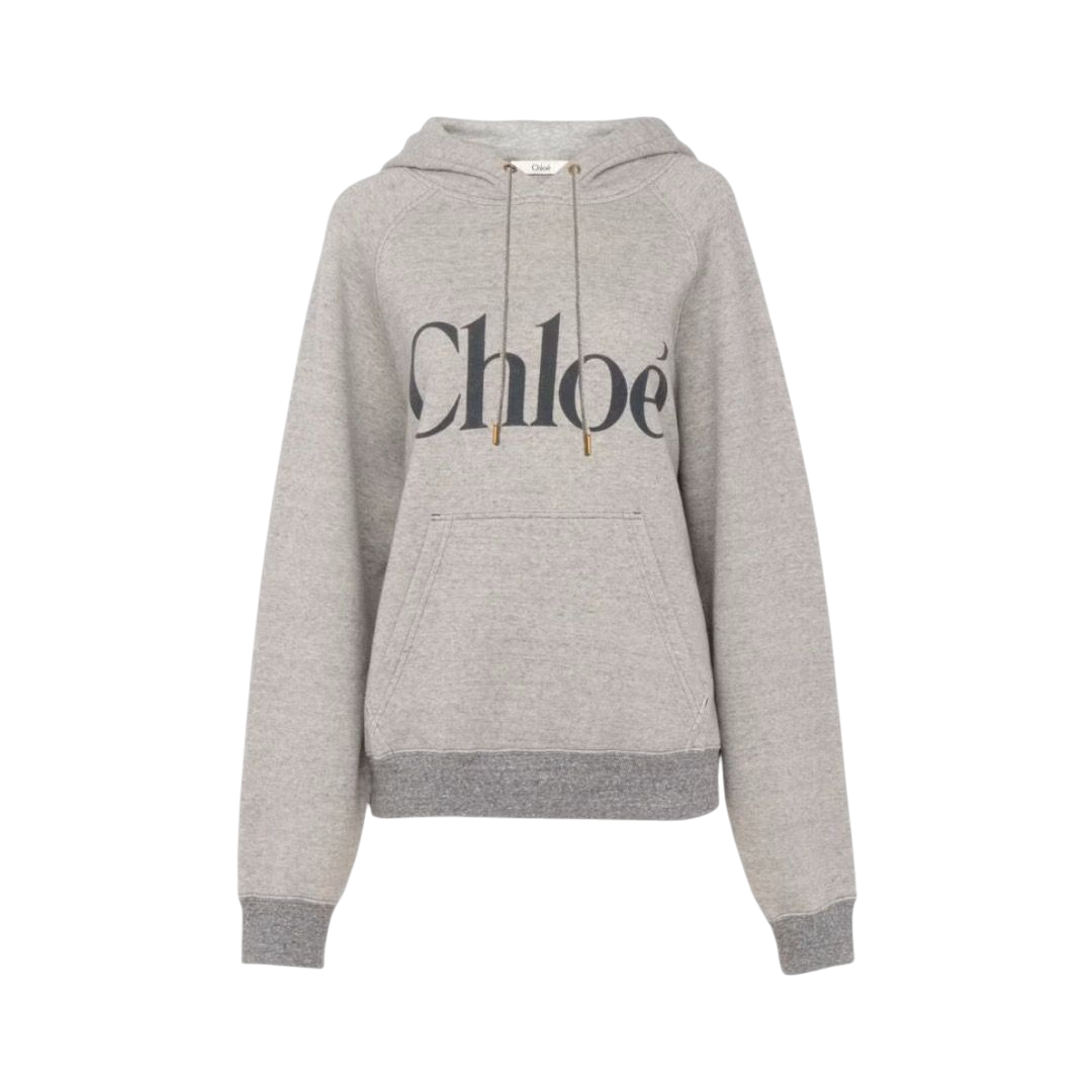 FELPA - CHLOÈ CON CAPPUCCIO E LOGO OVERSIZE
