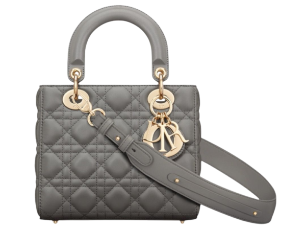 BORSA - DIOR LAMBSKIN CANNETÈ GRIGIO PIETRA