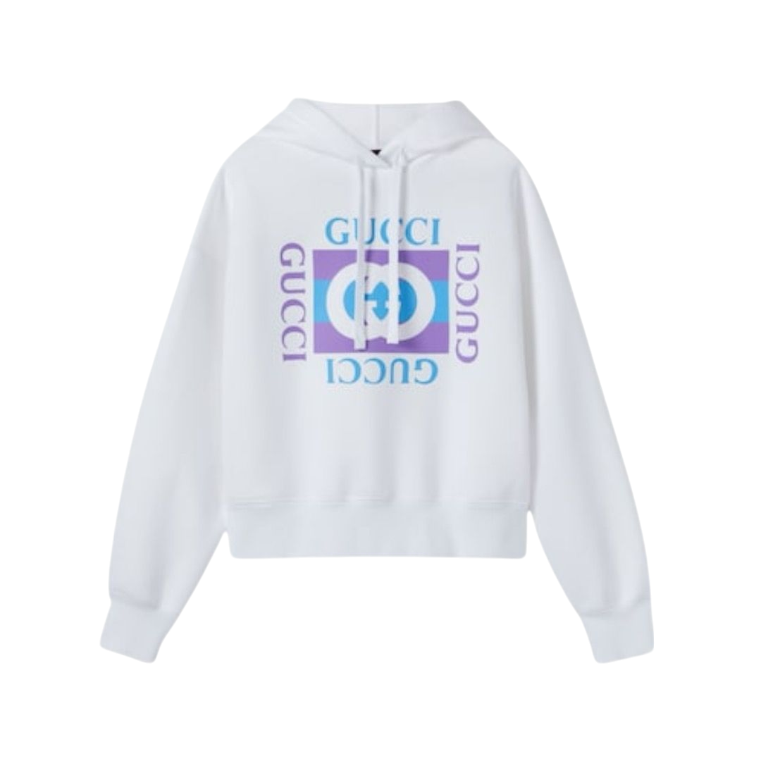 FELPA - GUCCI CAPPUCCIO CON LOGO STAMPATO