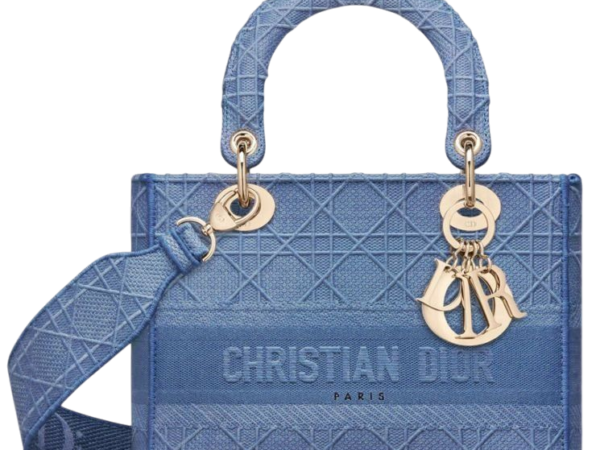 BORSA - DIOR LADY D-LITE BLU 24cm